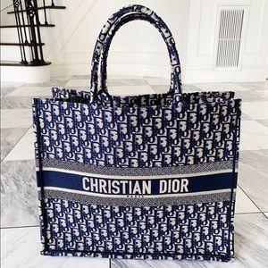 Brand new dior book tote in navy blue